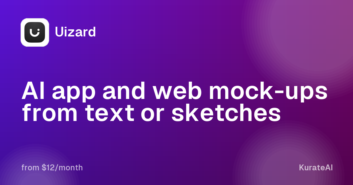 Uizard: AI app and web mock-ups from text or sketches