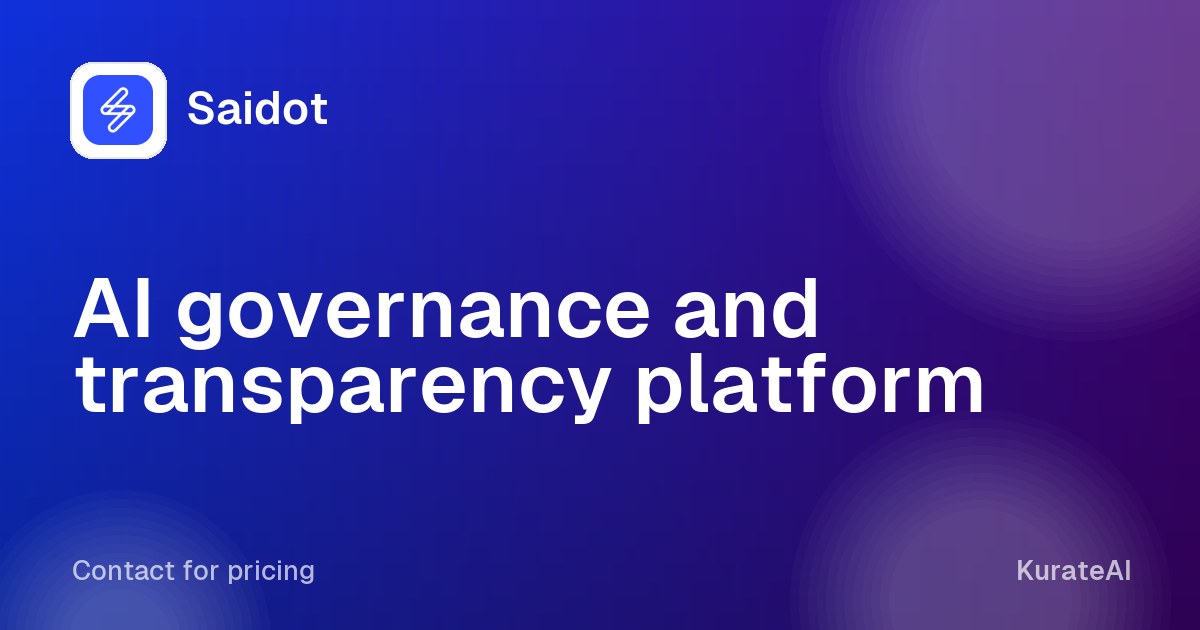 Saidot: AI governance and transparency platform