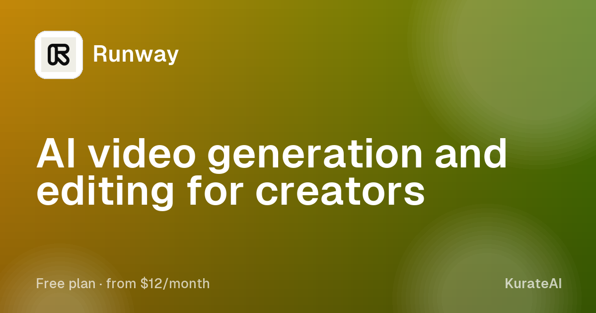 Runway: AI video generation and editing for creators