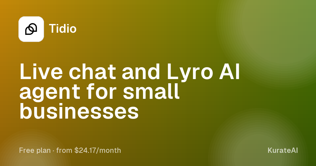 Tidio: Live chat and Lyro AI agent for small businesses